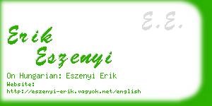 erik eszenyi business card